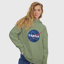 Толстовка оверсайз женская Tardis NASA, цвет: авокадо — фото 2
