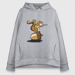 Женское худи оверсайз Белка с орехом