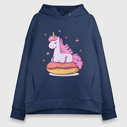 Женское худи оверсайз Единорог на пончике