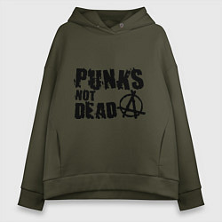 Женское худи оверсайз Punks not dead