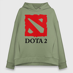 Толстовка оверсайз женская Dota 2: Logo, цвет: авокадо