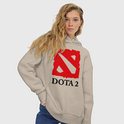 Толстовка оверсайз женская Dota 2: Logo, цвет: миндальный — фото 2