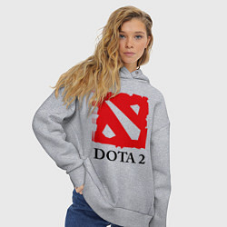 Толстовка оверсайз женская Dota 2: Logo, цвет: меланж — фото 2