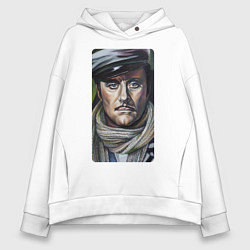 Толстовка оверсайз женская Остап Бендер: портрет, цвет: белый