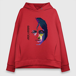 Толстовка оверсайз женская John Lennon: Techno, цвет: красный