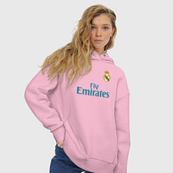 Толстовка оверсайз женская Real Madrid: Ronaldo 07, цвет: светло-розовый — фото 2