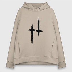 Женское худи оверсайз Hunt: Showdown Black Logo