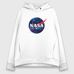 Толстовка оверсайз женская NASA: Cosmic Logo, цвет: белый