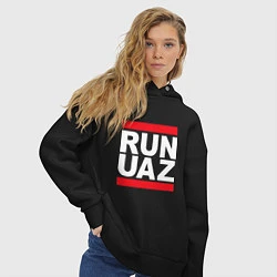 Толстовка оверсайз женская Run UAZ, цвет: черный — фото 2