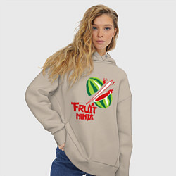 Толстовка оверсайз женская Fruit Ninja, цвет: миндальный — фото 2