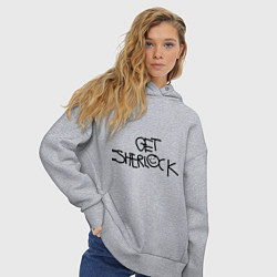 Толстовка оверсайз женская Get sherlock, цвет: меланж — фото 2
