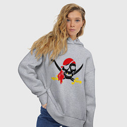 Толстовка оверсайз женская Пиратская футболка, цвет: меланж — фото 2