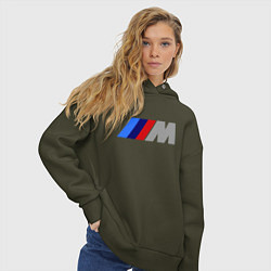 Толстовка оверсайз женская BMW M, цвет: хаки — фото 2
