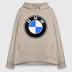 Толстовка оверсайз женская Logo BMW, цвет: миндальный