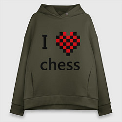 Женское худи оверсайз I love chess