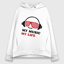 Женское худи оверсайз My music my life