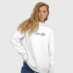Толстовка оверсайз женская Google, цвет: белый — фото 2