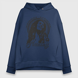 Толстовка оверсайз женская Bob Marley: Island, цвет: тёмно-синий