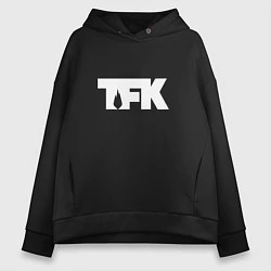 Толстовка оверсайз женская TFK: White Logo, цвет: черный
