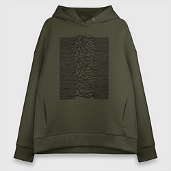 Толстовка оверсайз женская Unknown Pleasures, цвет: хаки