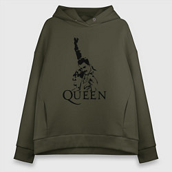 Толстовка оверсайз женская Queen: Rock You, цвет: хаки