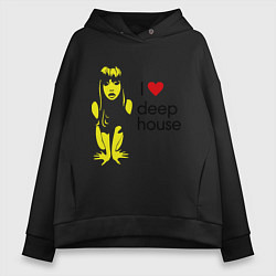 Женское худи оверсайз I love deep house