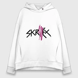 Толстовка оверсайз женская Skrillex: violet, цвет: белый