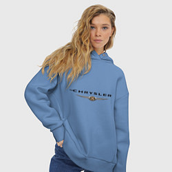 Толстовка оверсайз женская Chrysler logo, цвет: мягкое небо — фото 2