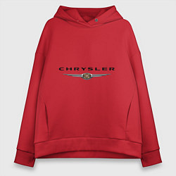 Толстовка оверсайз женская Chrysler logo, цвет: красный