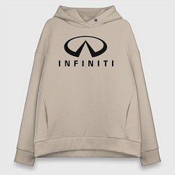 Толстовка оверсайз женская Infiniti logo, цвет: миндальный