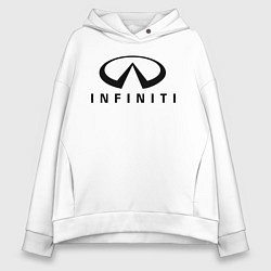 Толстовка оверсайз женская Infiniti logo, цвет: белый