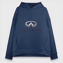 Толстовка оверсайз женская Logo Infiniti, цвет: тёмно-синий