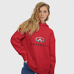 Толстовка оверсайз женская Logo Infiniti, цвет: красный — фото 2