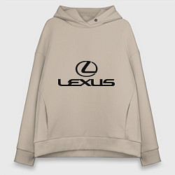 Толстовка оверсайз женская Lexus logo, цвет: миндальный