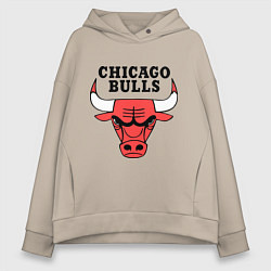Толстовка оверсайз женская Chicago Bulls, цвет: миндальный