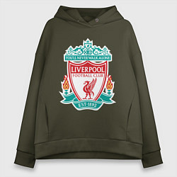 Толстовка оверсайз женская Liverpool FC, цвет: хаки