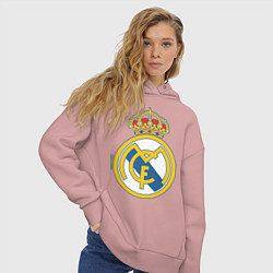 Толстовка оверсайз женская Real Madrid FC, цвет: пыльно-розовый — фото 2