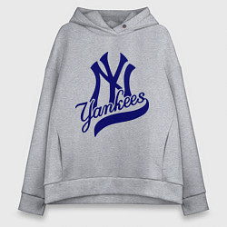 Толстовка оверсайз женская NY - Yankees, цвет: меланж
