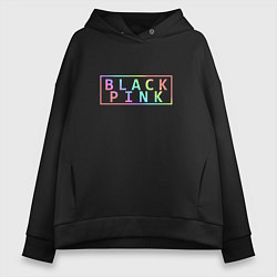 Женское худи оверсайз Black Pink Rainbow