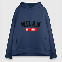 Толстовка оверсайз женская FC Milan Est. 1899, цвет: тёмно-синий