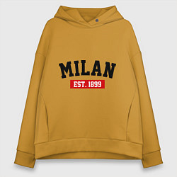 Толстовка оверсайз женская FC Milan Est. 1899, цвет: горчичный