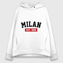 Толстовка оверсайз женская FC Milan Est. 1899, цвет: белый