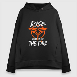 Толстовка оверсайз женская Rise & Seek the Fire, цвет: черный
