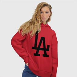 Толстовка оверсайз женская LA: Los Angeles, цвет: красный — фото 2