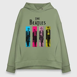 Толстовка оверсайз женская Walking Beatles, цвет: авокадо