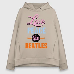 Женское худи оверсайз Love peace the Beatles