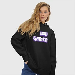 Толстовка оверсайз женская Twitch Gamer, цвет: черный — фото 2
