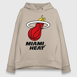 Толстовка оверсайз женская Miami Heat-logo, цвет: миндальный