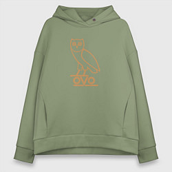 Толстовка оверсайз женская OVO Owl, цвет: авокадо