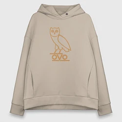 Толстовка оверсайз женская OVO Owl, цвет: миндальный